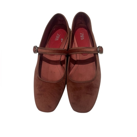 Zara, velvet, Mary Jane-style, ballet flats size 37 - Picture 6 of 8